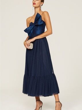 Anthropologie Tulle Bow-Tie Midi Dress